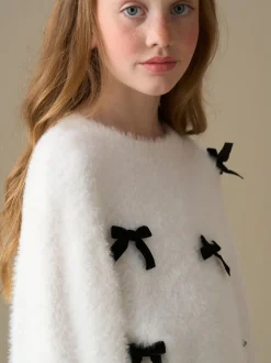 Angel & Rocket Natural Mia Velvet Bow Eyelash Jumper