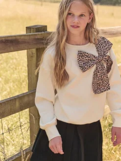 Angel & Rocket Natural Paige Bow Shoulder Sweatshirt