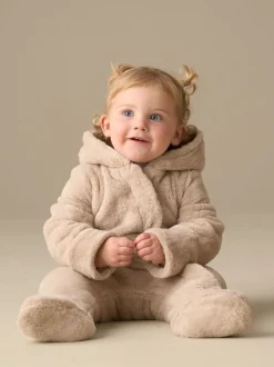 Angel & Rocket Natural Quinn Faux Fur Pramsuit