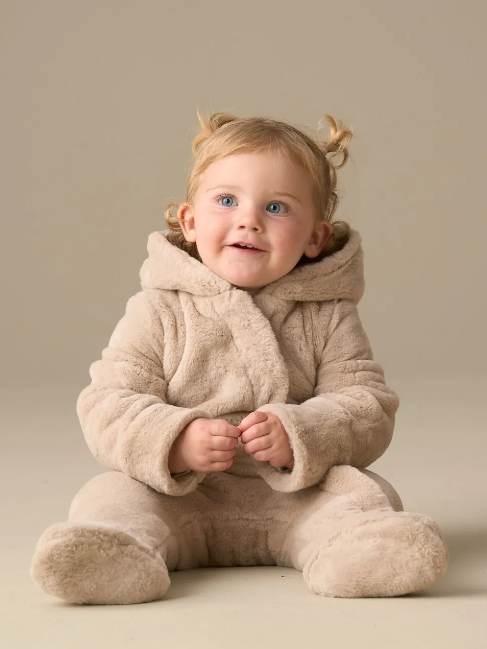 Angel & Rocket Natural Quinn Faux Fur Pramsuit
