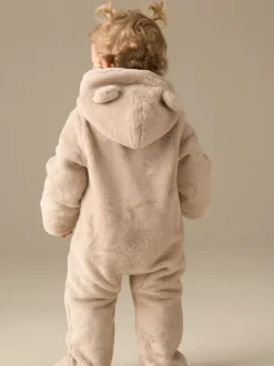 Angel & Rocket Natural Quinn Faux Fur Pramsuit