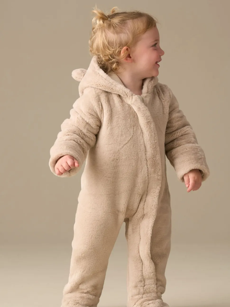 Angel & Rocket Natural Quinn Faux Fur Pramsuit