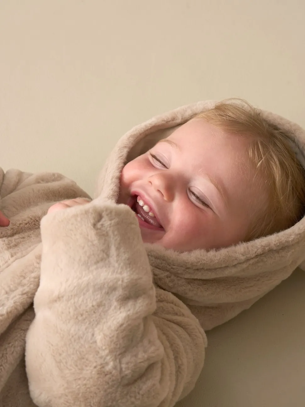 Angel & Rocket Natural Quinn Faux Fur Pramsuit