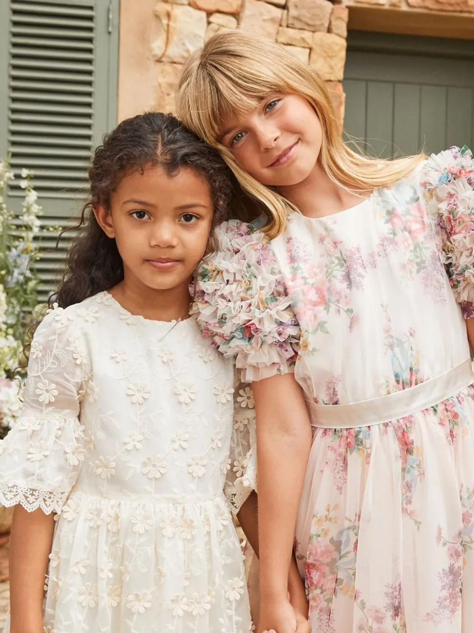 Angel & Rocket Natural Ruffle Sleeve Mesh Dress