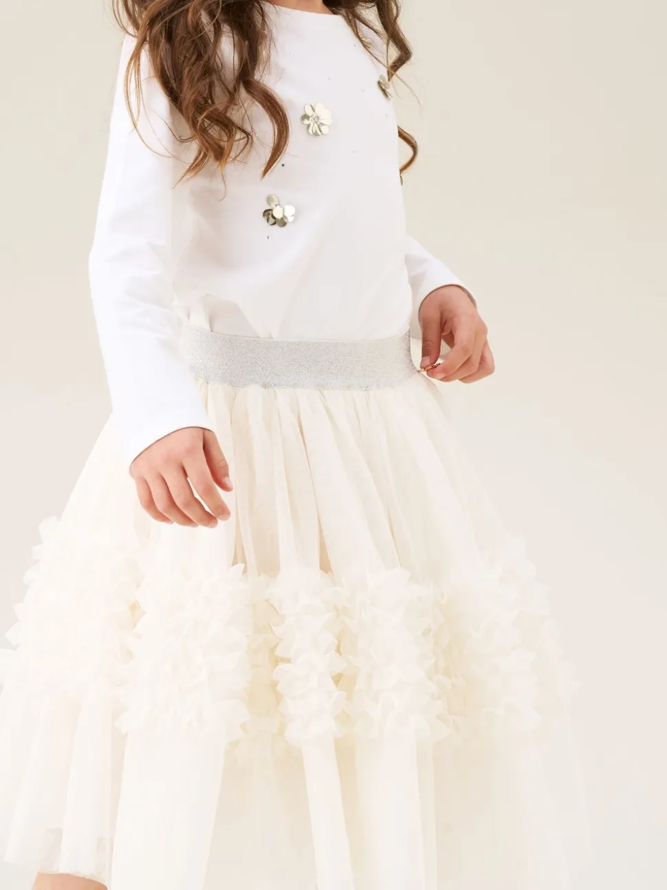 Angel & Rocket Natural Sallie Ruffle Mesh Skirt