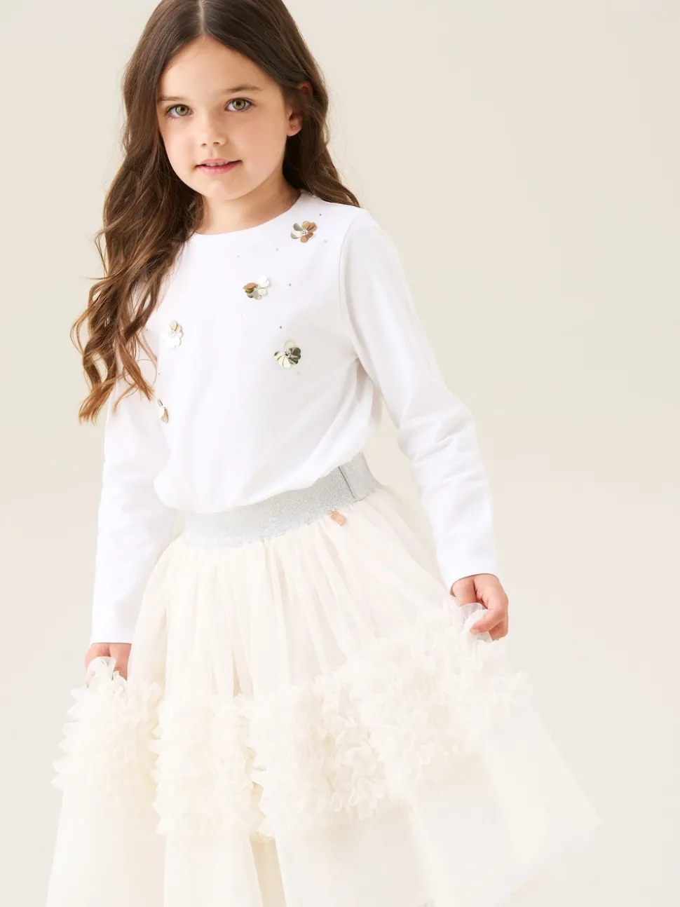 Angel & Rocket Natural Sallie Ruffle Mesh Skirt