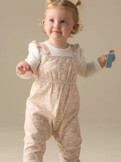 Angel & Rocket Nude Nellie Animal Print Cord Dungaree & Bodysuit