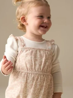 Angel & Rocket Nude Nellie Animal Print Cord Dungaree & Bodysuit