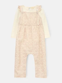 Angel & Rocket Nude Nellie Animal Print Cord Dungaree & Bodysuit