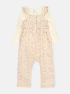 Angel & Rocket Nude Nellie Animal Print Cord Dungaree & Bodysuit