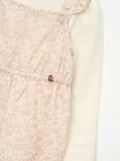 Angel & Rocket Nude Nellie Animal Print Cord Dungaree & Bodysuit