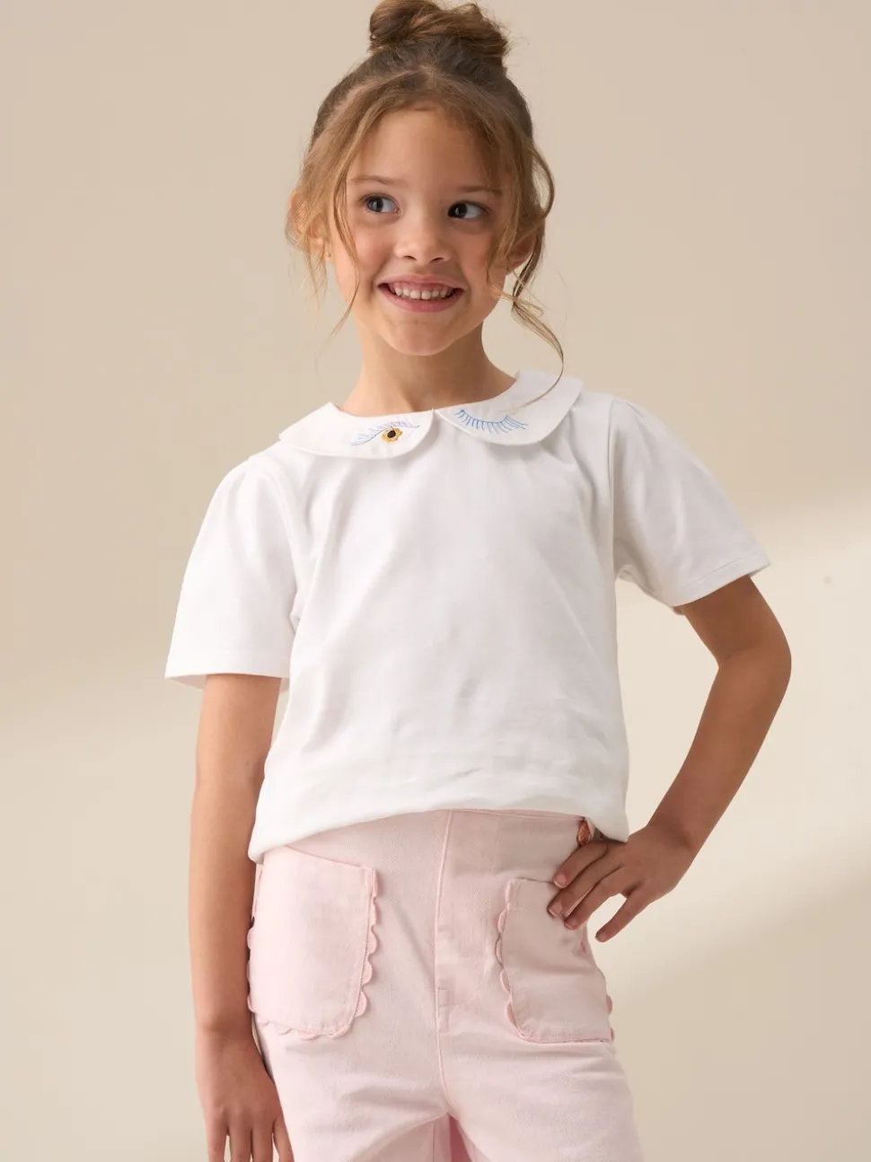 Angel & Rocket Off White Emily Peter Pan Collar Blouse