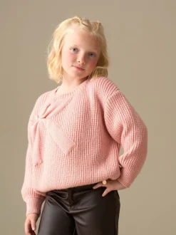 Angel & Rocket Pink Arya Knitted Bow Jumper