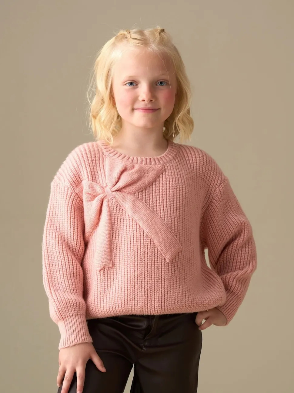 Angel & Rocket Pink Arya Knitted Bow Jumper