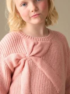 Angel & Rocket Pink Arya Knitted Bow Jumper