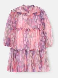 Angel & Rocket Pink Cara Printed Swing Mesh Dress
