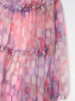 Angel & Rocket Pink Cara Printed Swing Mesh Dress