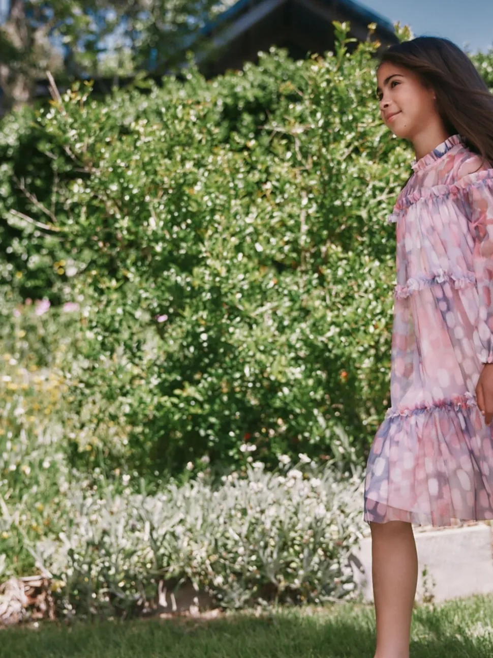 Angel & Rocket Pink Cara Printed Swing Mesh Dress