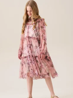 Angel & Rocket Pink Cara Printed Swing Mesh Dress