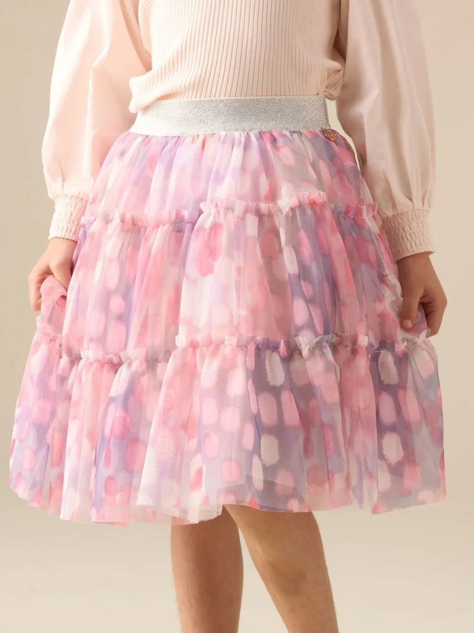 Angel & Rocket Pink Cara Printed Mesh Skirt