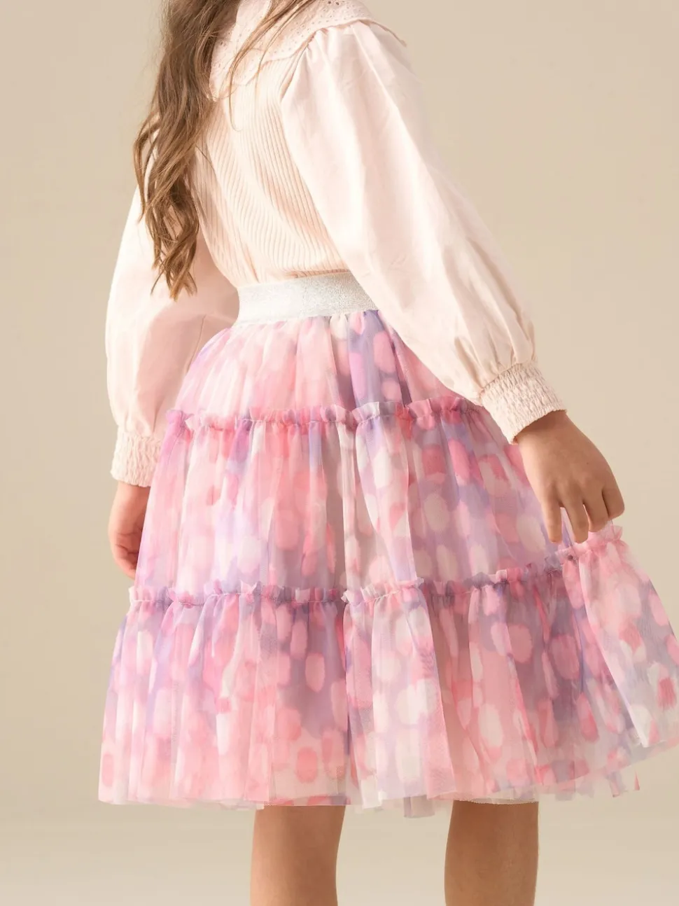 Angel & Rocket Pink Cara Printed Mesh Skirt