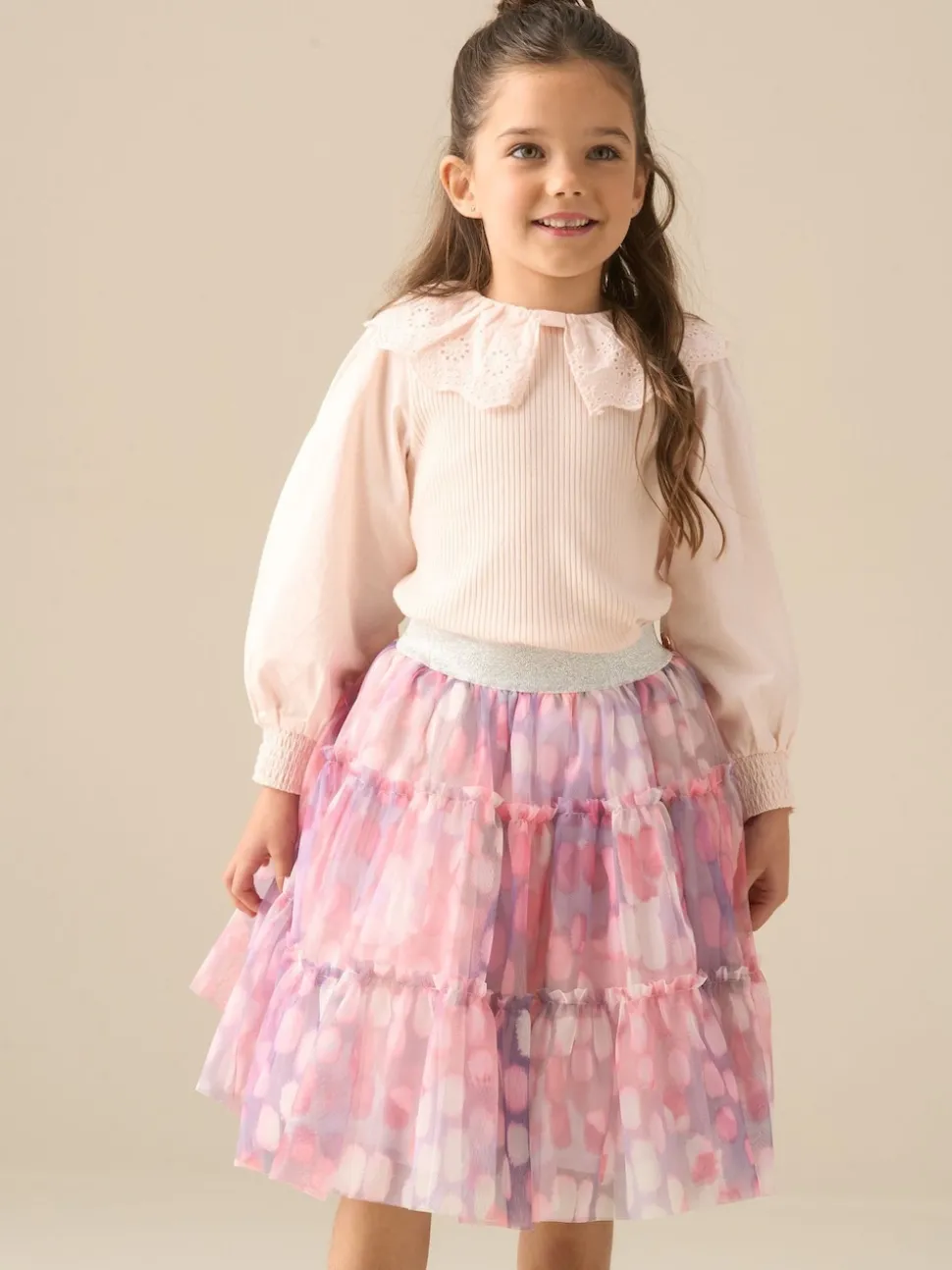 Angel & Rocket Pink Cara Printed Mesh Skirt