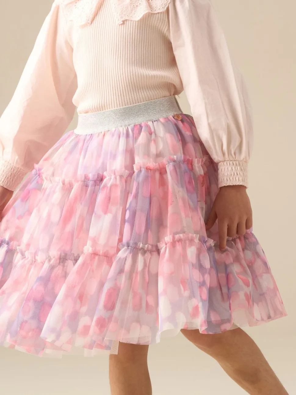 Angel & Rocket Pink Cara Printed Mesh Skirt