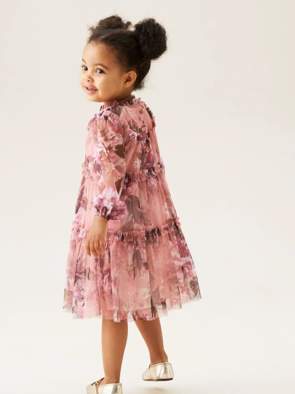 Angel & Rocket Pink Cara Print Mesh Dress