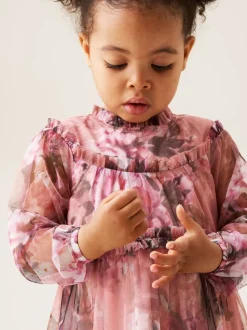 Angel & Rocket Pink Cara Print Mesh Dress