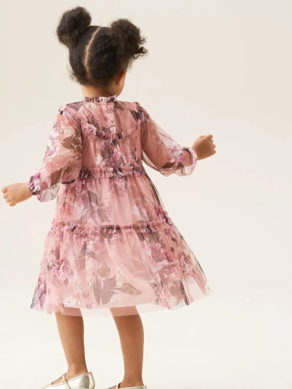 Angel & Rocket Pink Cara Print Mesh Dress