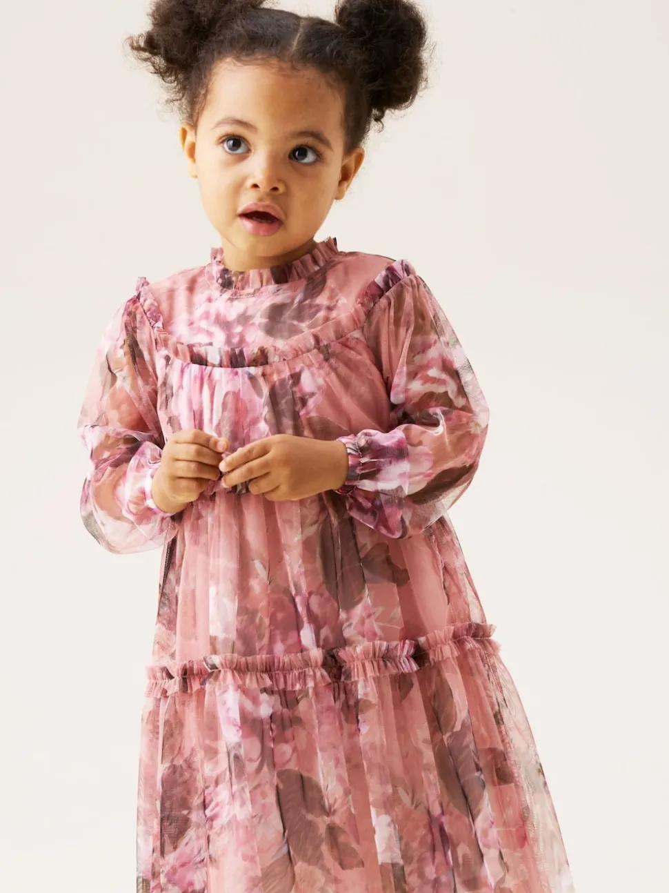 Angel & Rocket Pink Cara Print Mesh Dress