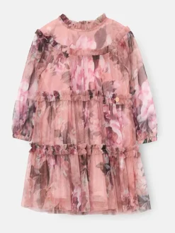 Angel & Rocket Pink Cara Print Mesh Dress