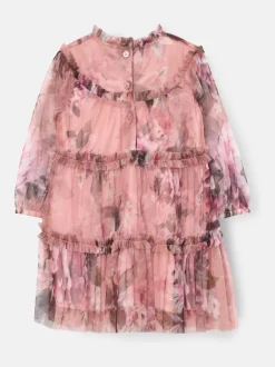 Angel & Rocket Pink Cara Print Mesh Dress
