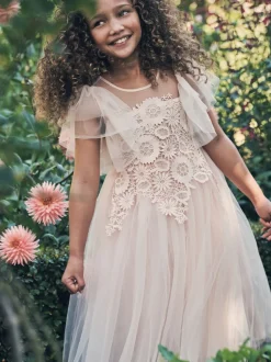 Angel & Rocket Pink Cascade Lace Anelise Dress