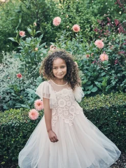 Angel & Rocket Pink Cascade Lace Anelise Dress