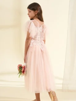 Angel & Rocket Pink Cascade Lace Anelise Dress