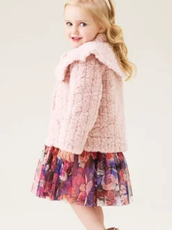 Angel & Rocket Pink Cecile Faux Fur Cape Collar Coat