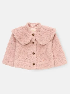 Angel & Rocket Pink Cecile Faux Fur Cape Collar Coat
