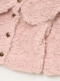 Angel & Rocket Pink Cecile Faux Fur Cape Collar Coat