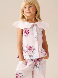 Angel & Rocket Pink Cleo Scallop Collar Blouse