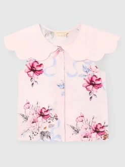 Angel & Rocket Pink Cleo Scallop Collar Blouse