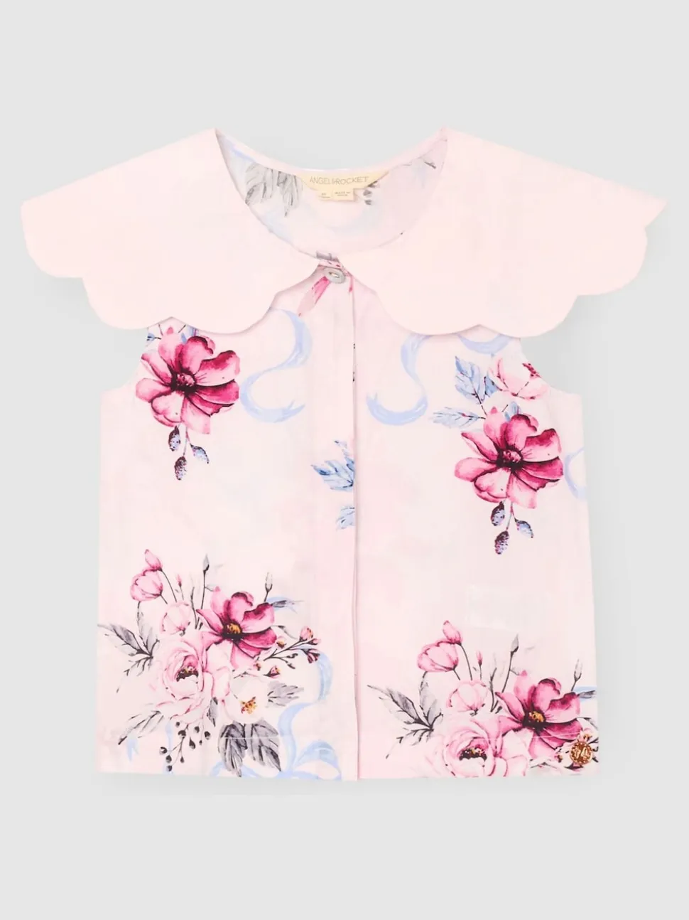 Angel & Rocket Pink Cleo Scallop Collar Blouse