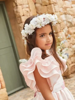 Angel & Rocket Pink 100% Cotton Border Print Emillie Tie Sash Dress