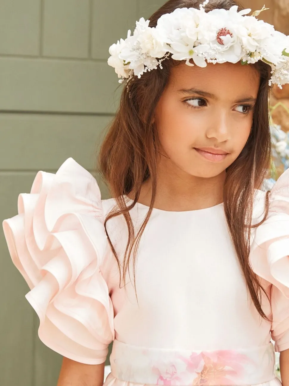 Angel & Rocket Pink 100% Cotton Border Print Emillie Tie Sash Dress