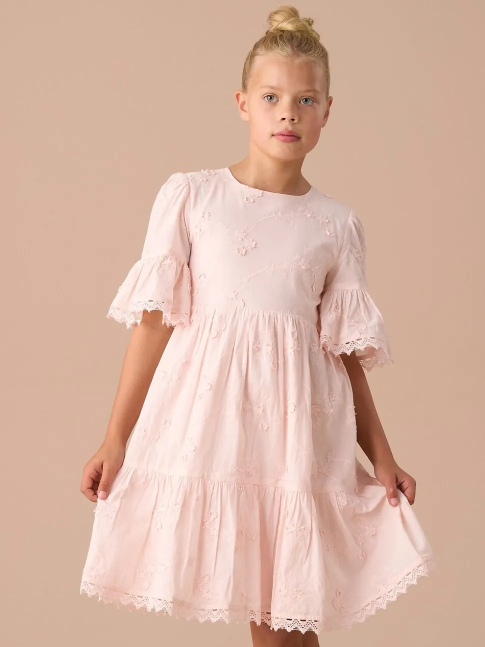 Angel & Rocket Pink 100% Cotton Natalia 3D Flower Dress