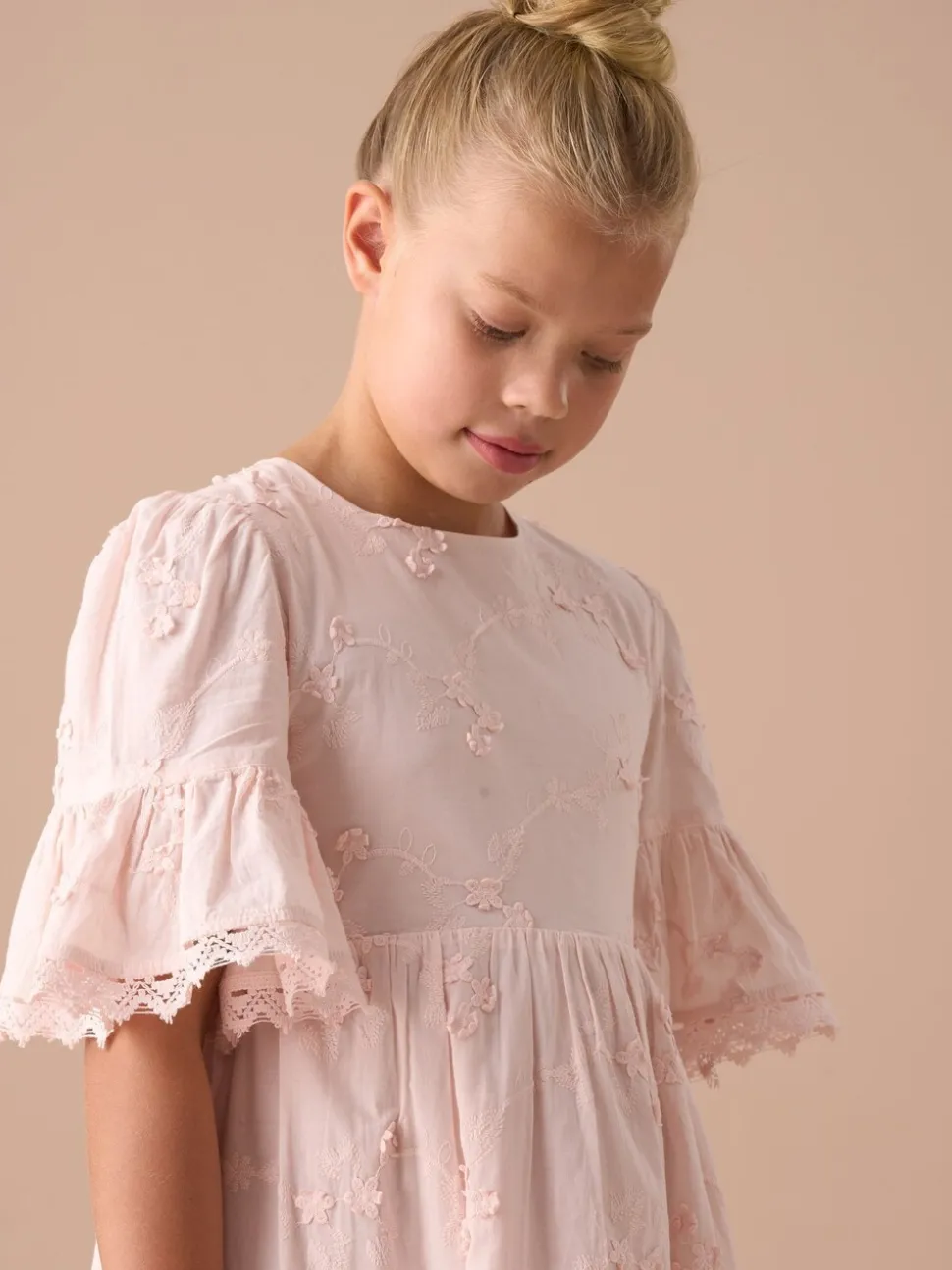 Angel & Rocket Pink 100% Cotton Natalia 3D Flower Dress