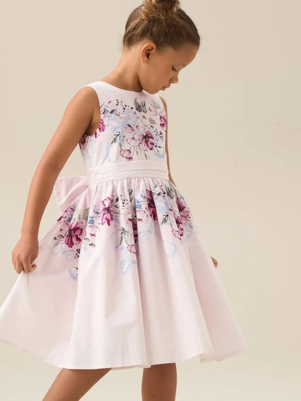 Angel & Rocket Pink Elisa Print Bow Back Dress