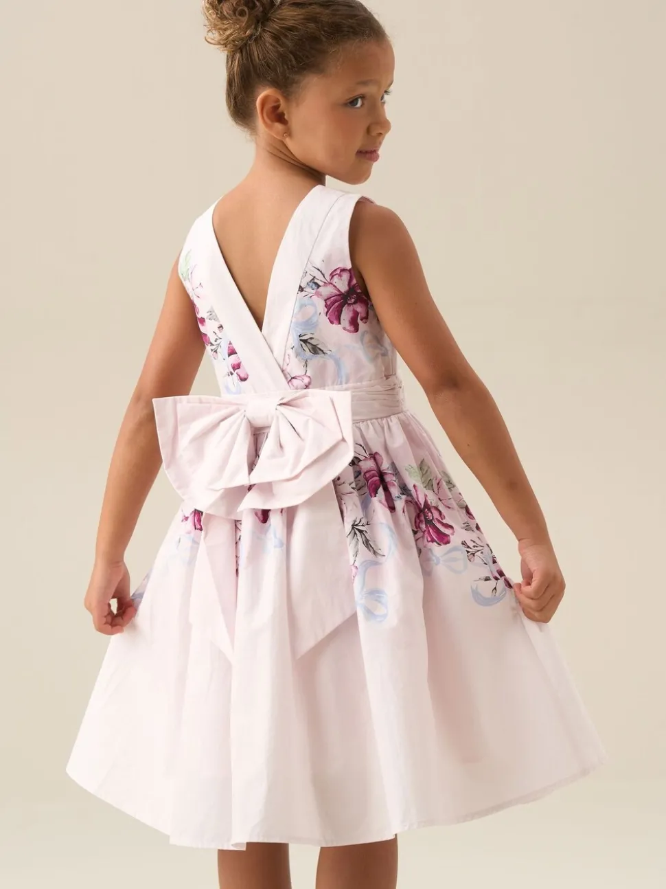 Angel & Rocket Pink Elisa Print Bow Back Dress