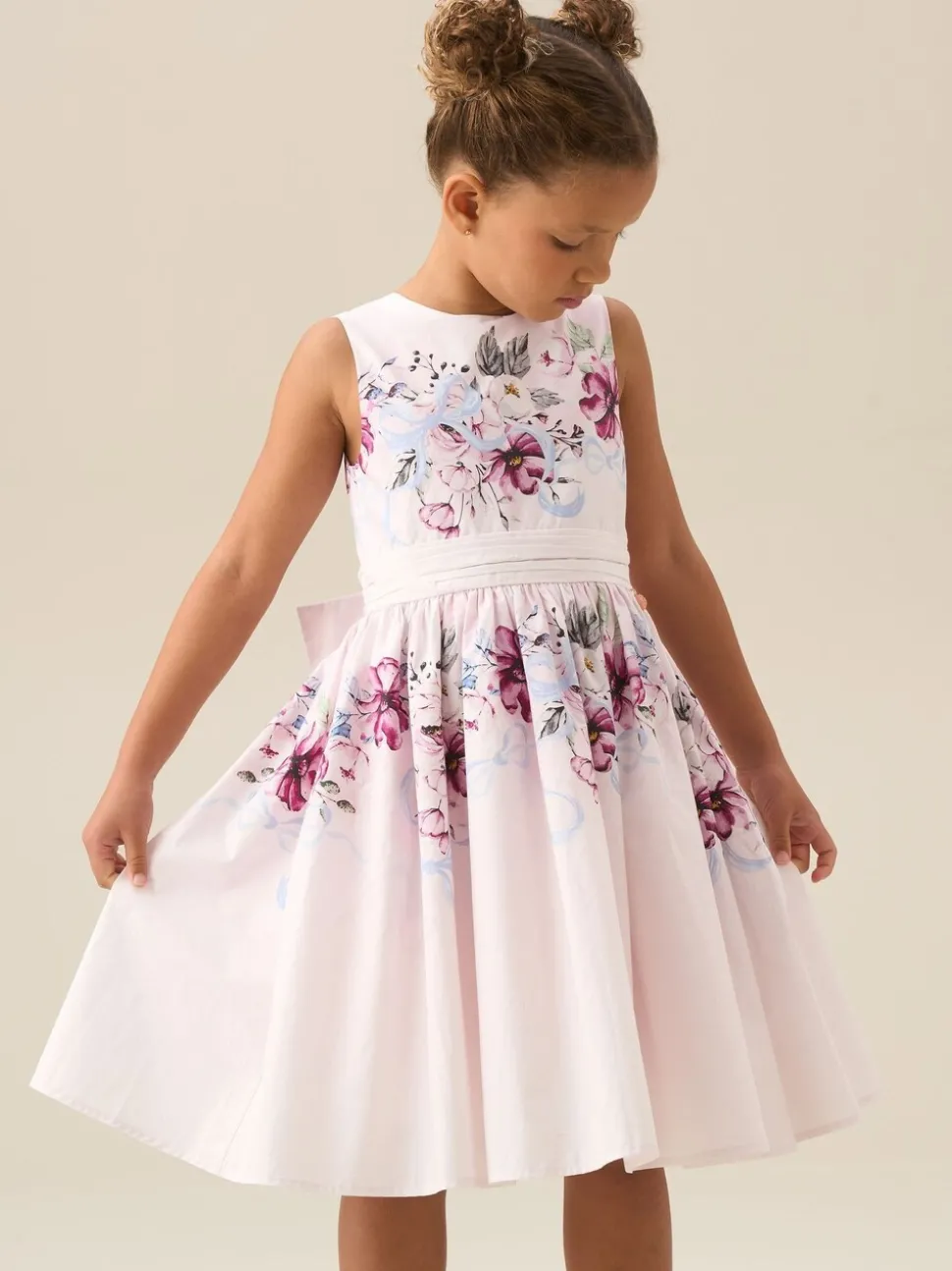 Angel & Rocket Pink Elisa Print Bow Back Dress