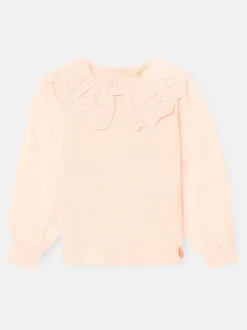Angel & Rocket Pink Elise Bow Collar Long Sleeve Blouse